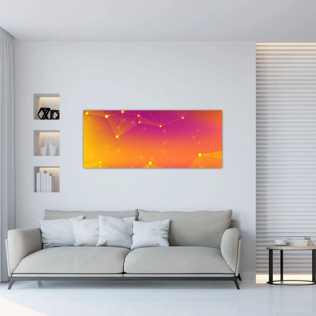 Szines absztrakt kép (120x50 cm)