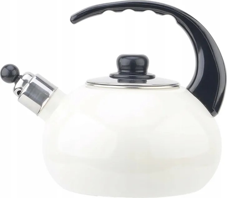 Oslo retro stílusú zománcozott teáskanna, 2,5 literes, krémszínű