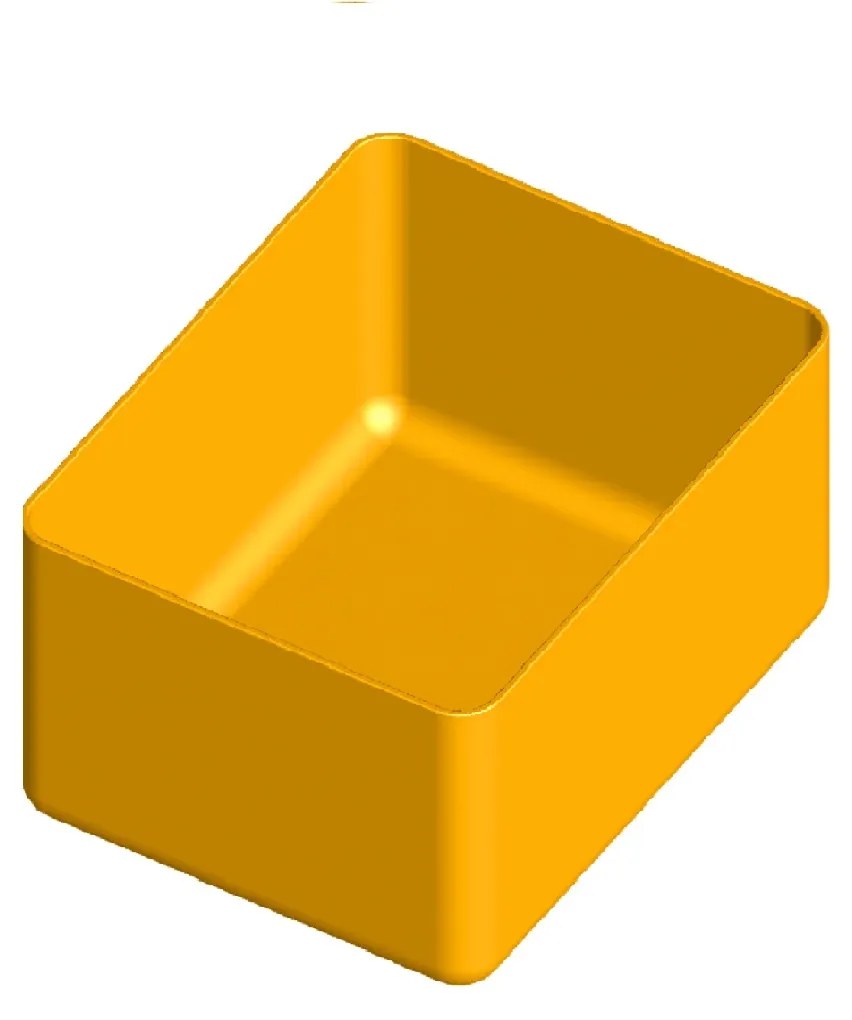 ARTPLAST Doboz fiókokhoz és szervezőkhöz, 117x90x64mm, sárga színű