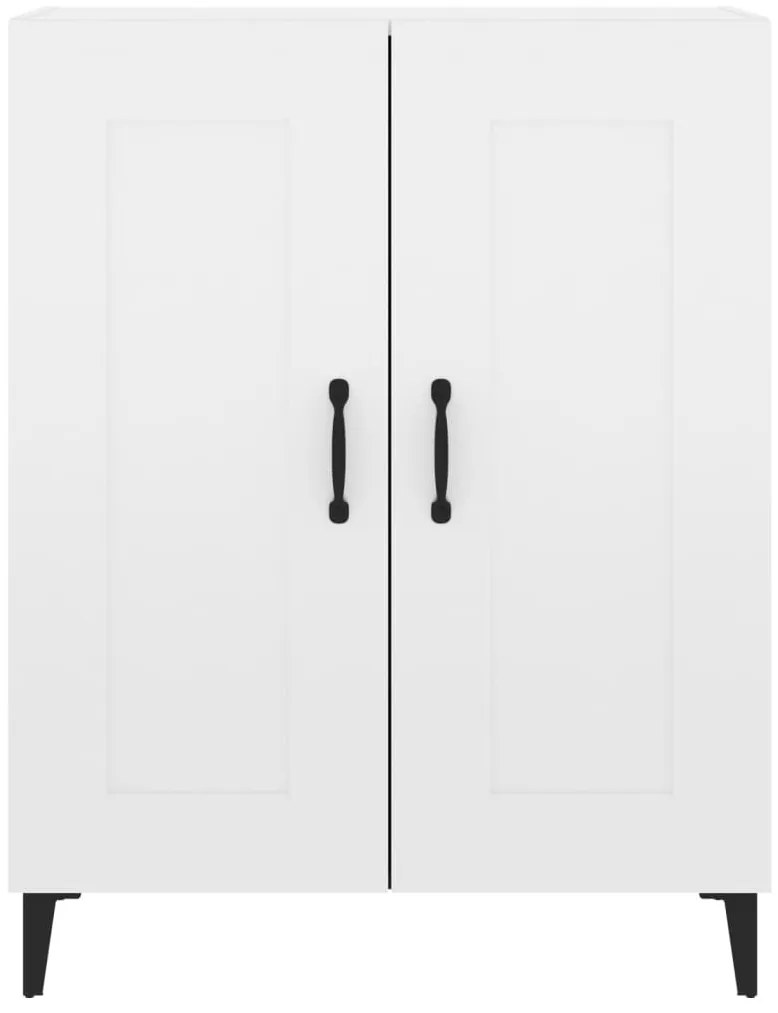 magasfényű fehér szerelt fa tálalószekrény 69,5 x 34 x 90 cm