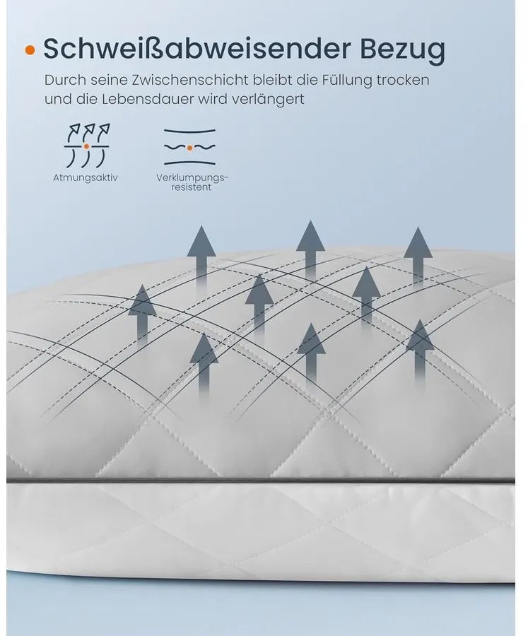 SONGMICS HOME párna, kétoldalas használat, 80 × 80 cm, világos szürke