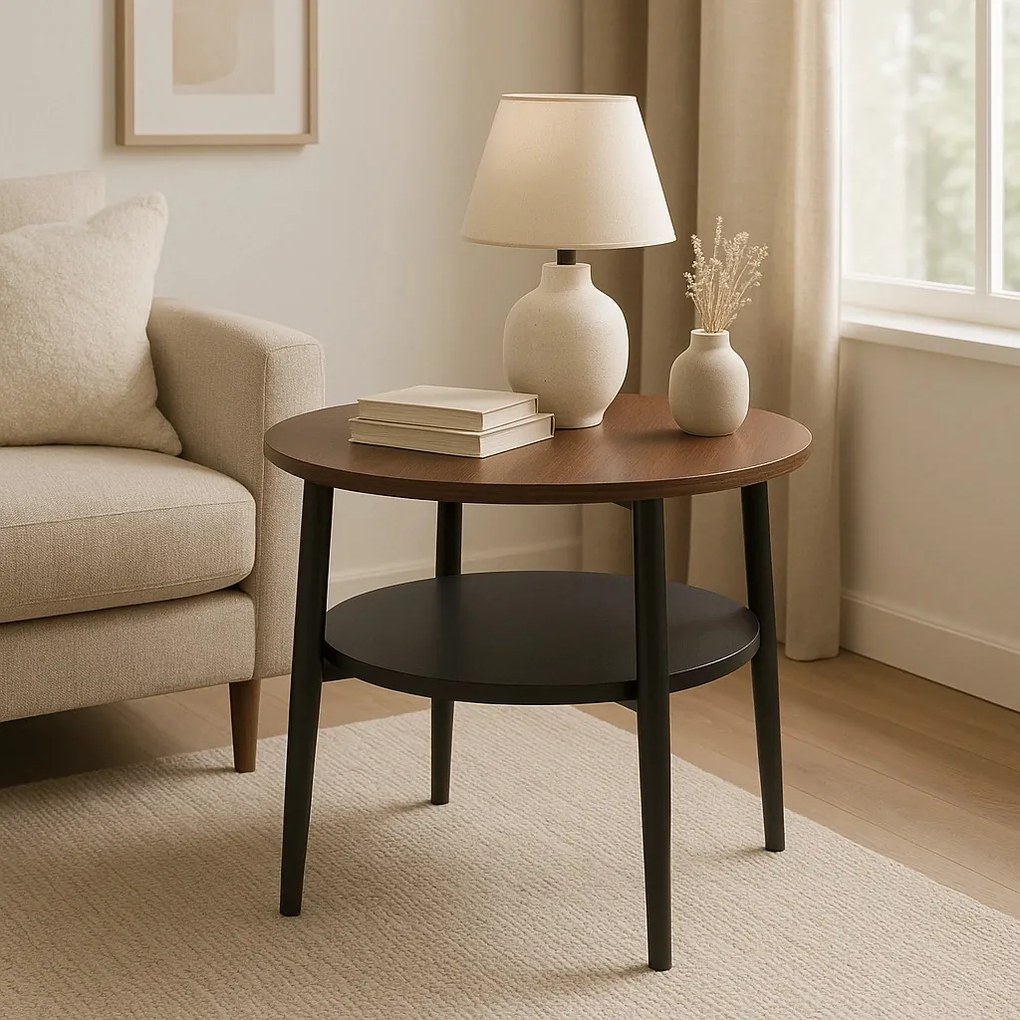 Dohányzóasztal, dió/fekete PAULO