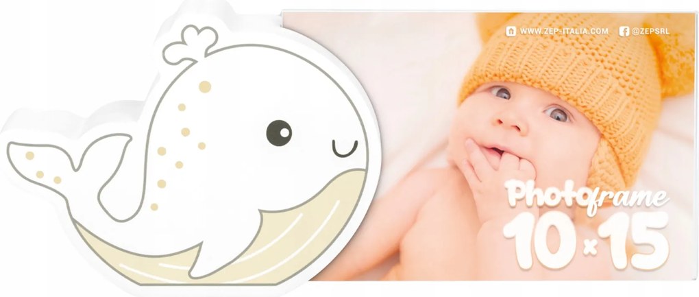 10x15-ös gyerek képkeret bálnával ajándékba