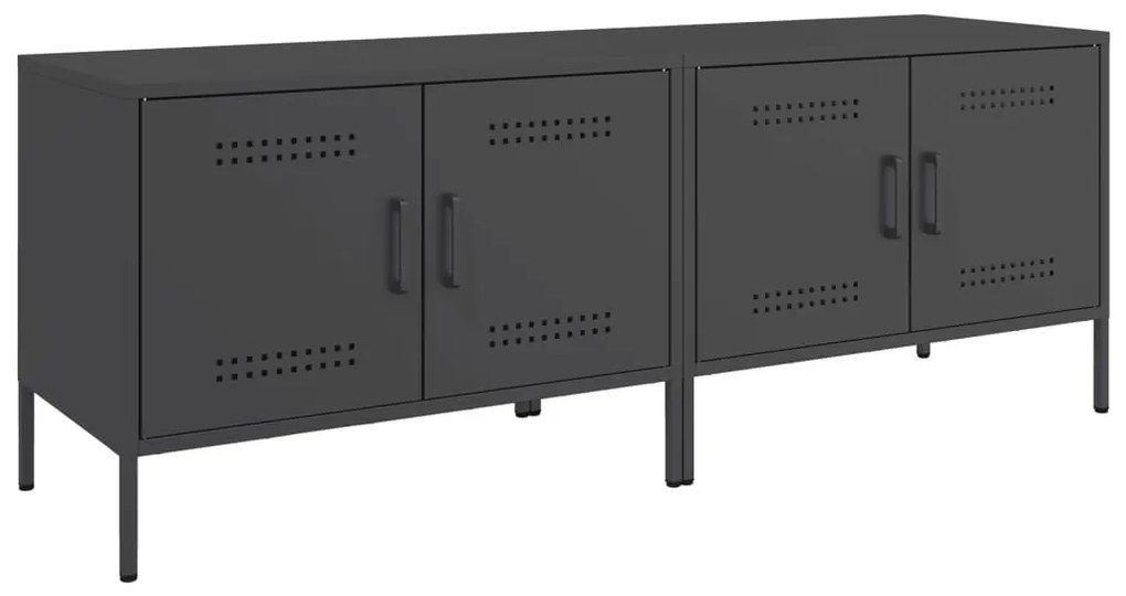 2 db fekete acél TV-szekrény 68 x 39 x 50,5 cm