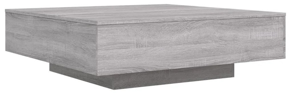 Szürke sonoma színű dohányzóasztal LED-lámpákkal 100x100x31 cm