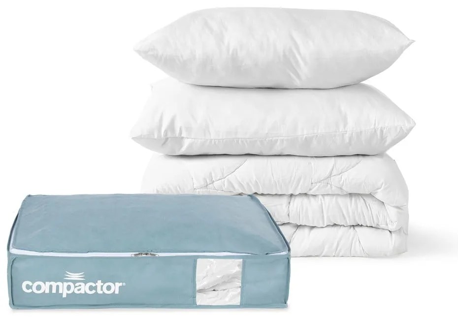 Vákuumos műanyag ágy alatti tárolódoboz szett 3 db-os 65x45x15,5 cm Blue Edition – Compactor