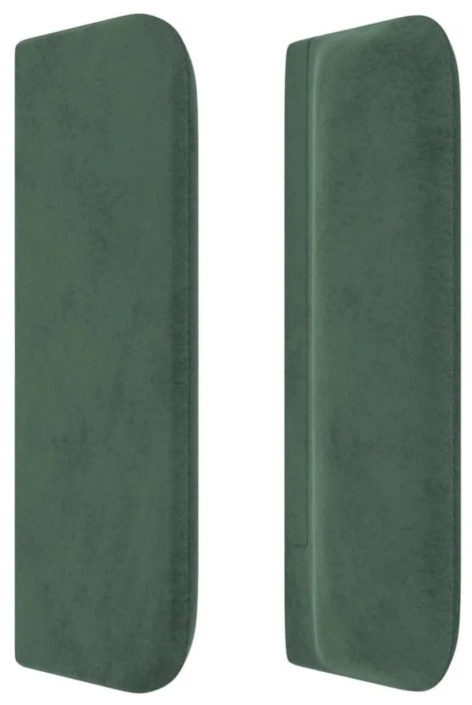 sötétzöld bársony szárnyas fejtámla 183x16x78/88 cm