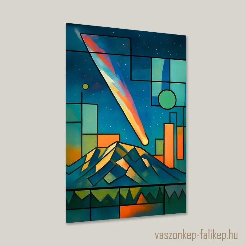 Üstökös a hegyek felett falikép – Absztrakt égi hangulat 40x60cm