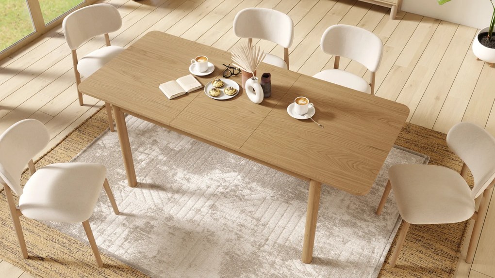 MAZZONI EXPORT ALMO Bézs (Apia 453 szövet)/lakkozott tölgyfa váz - RETRO FA SZÉK NAPPALIBA ÉTKEZŐBE KONYHÁBA