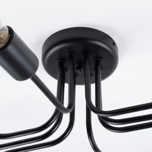 Sollux SL.1448 - Felületre szerelhető csillár VECTOR 8xE27/15W/230V fekete