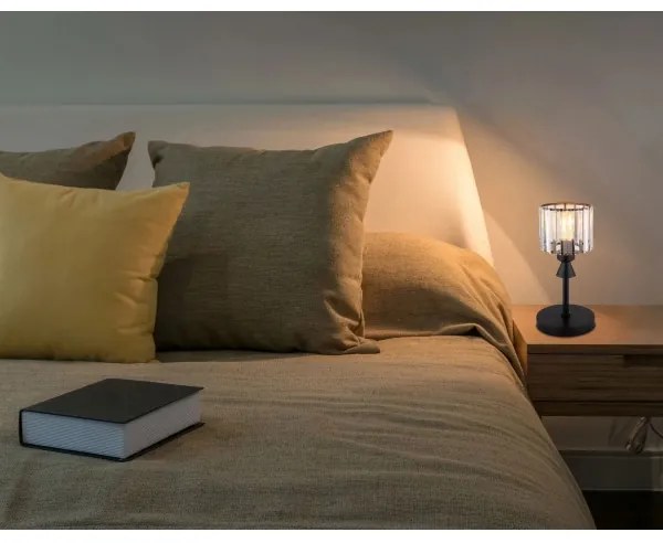 Globo 15742T - Asztali lámpa JORDANA 1xE27/60W/230V átm. 15 cm fekete