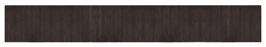 négyszögletű sötétbarna bambusz szőnyeg 60 x 400 cm