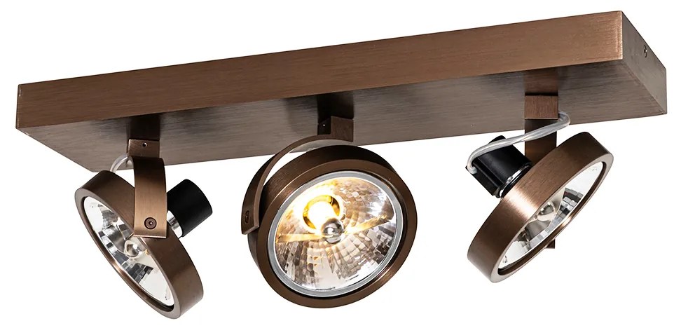 Design spotlámpa sötét bronz 3-lámpás forgatható és dönthető - Go