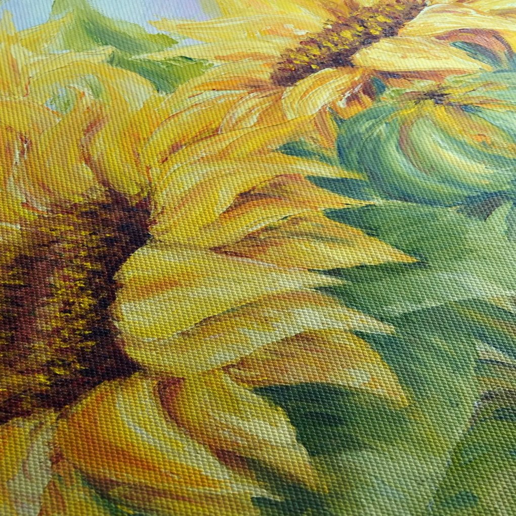 Virágzó napraforgó képe (120x50 cm)