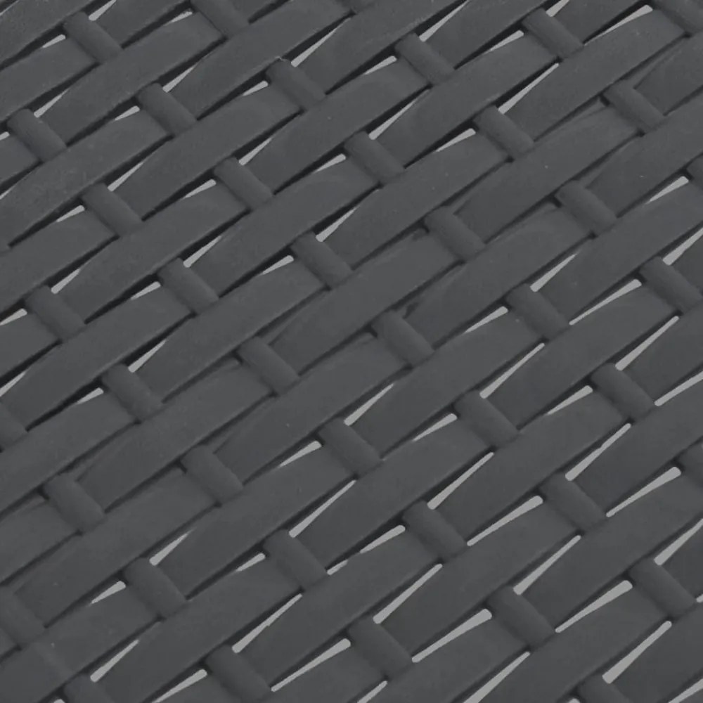 antracitszürke PP rattan kerti asztal 58 x 58 x 41 cm