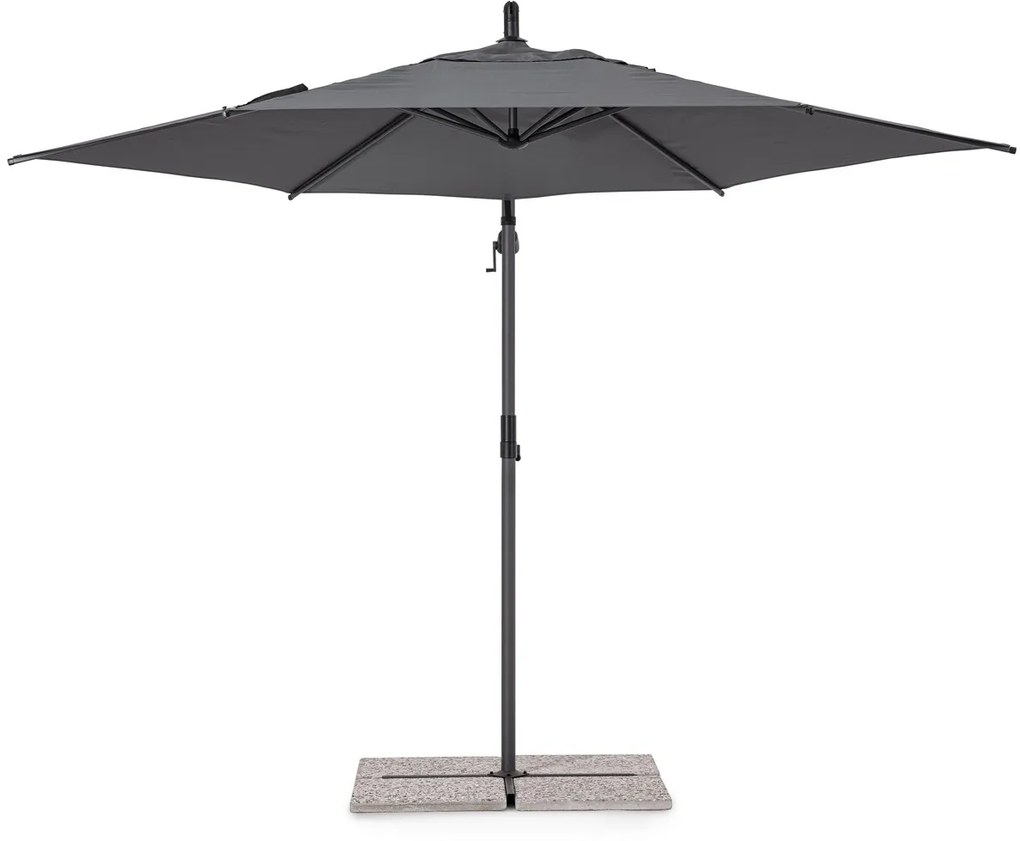 Tropea Kerti /terasz napernyő, Bizzotto, Ø 300 cm, oszlop Ø 46-48 mm, acél/poliészter, sötétszürke