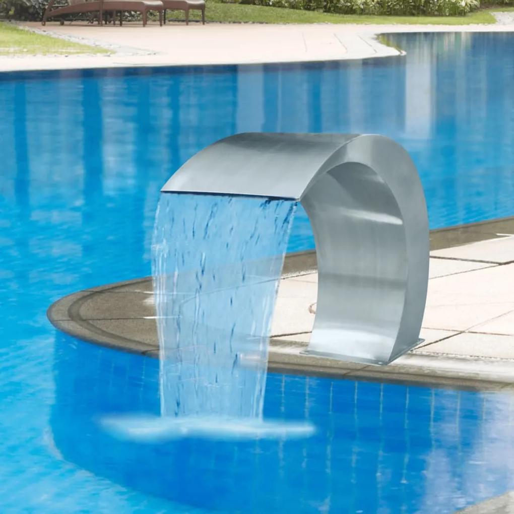 vidaXL Kerti rozsdamentes acél vízesés medence-szökőkút 45 x 30 x 60 cm