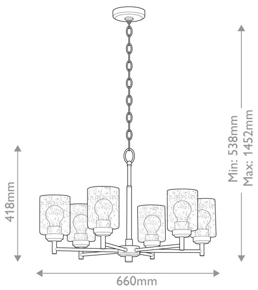 Kichler KL-WINSLOW6-NBR - Csillár láncon WINSLOW 6xE27/60W/230V réz
