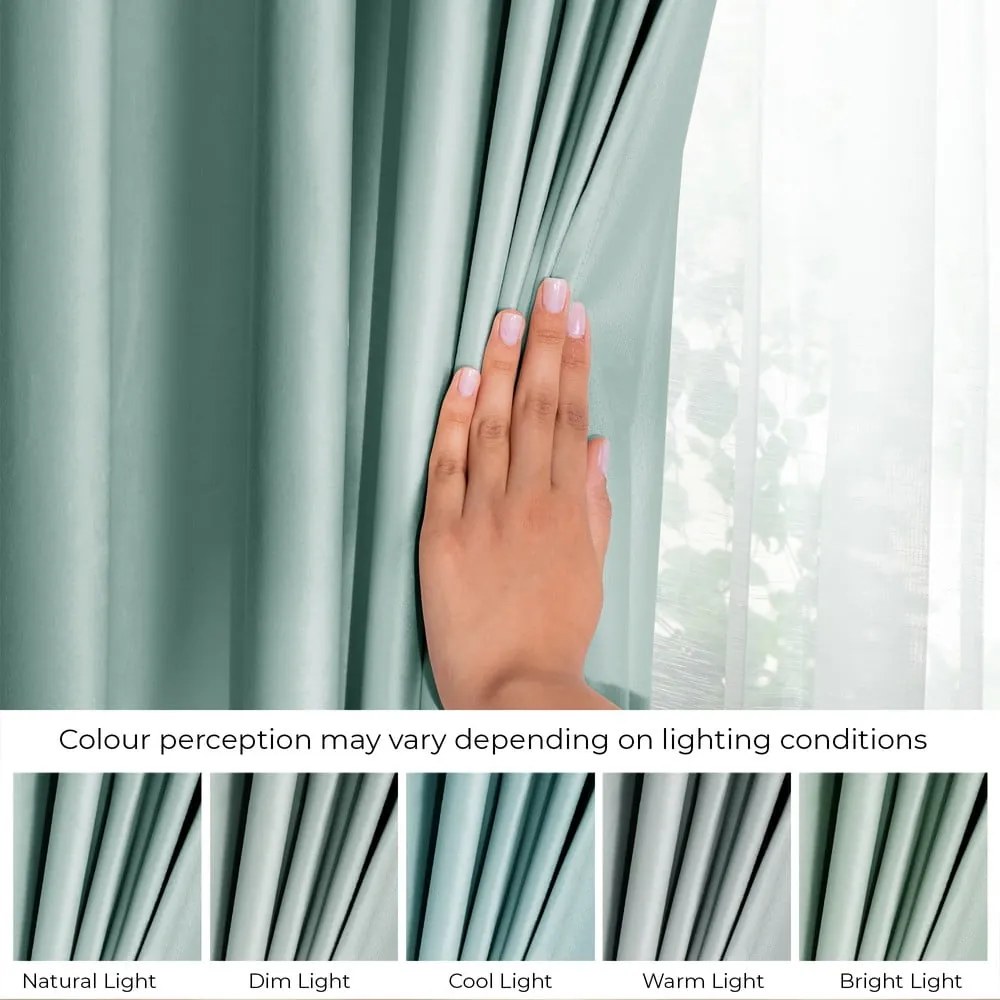 Világoszöld bársony dimout (részleges sötétítő) függöny 140x245 cm Pleat – Restilo