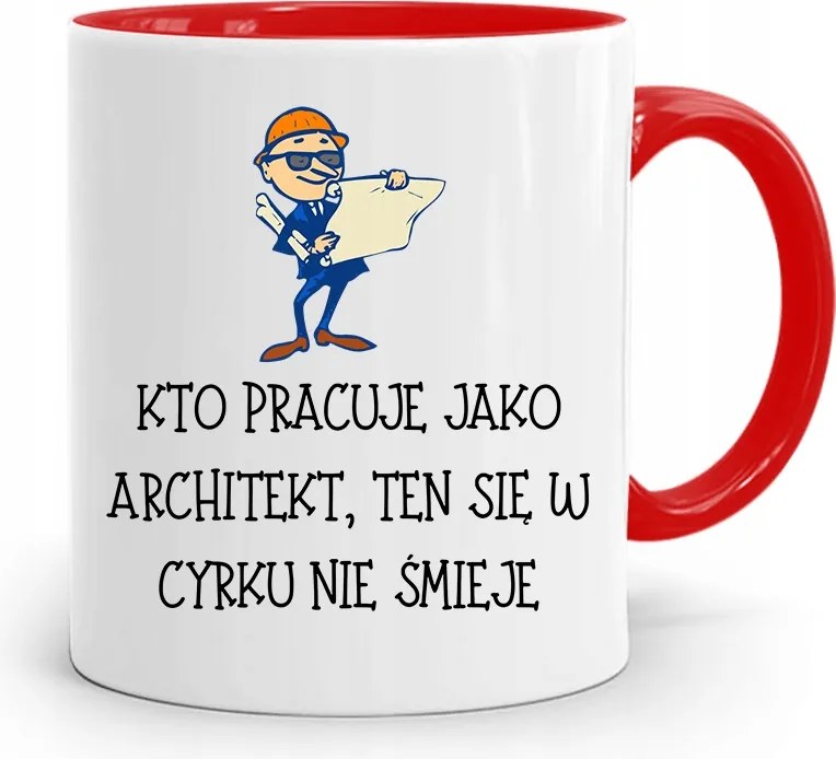 Piros Építész Bögre A Cirkuszban Nem Nevet A fényképes nyomattal