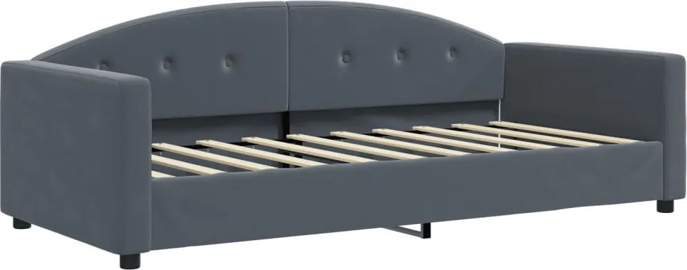 vidaXL sötétszürke bársony kanapéágy 90 x 190 cm