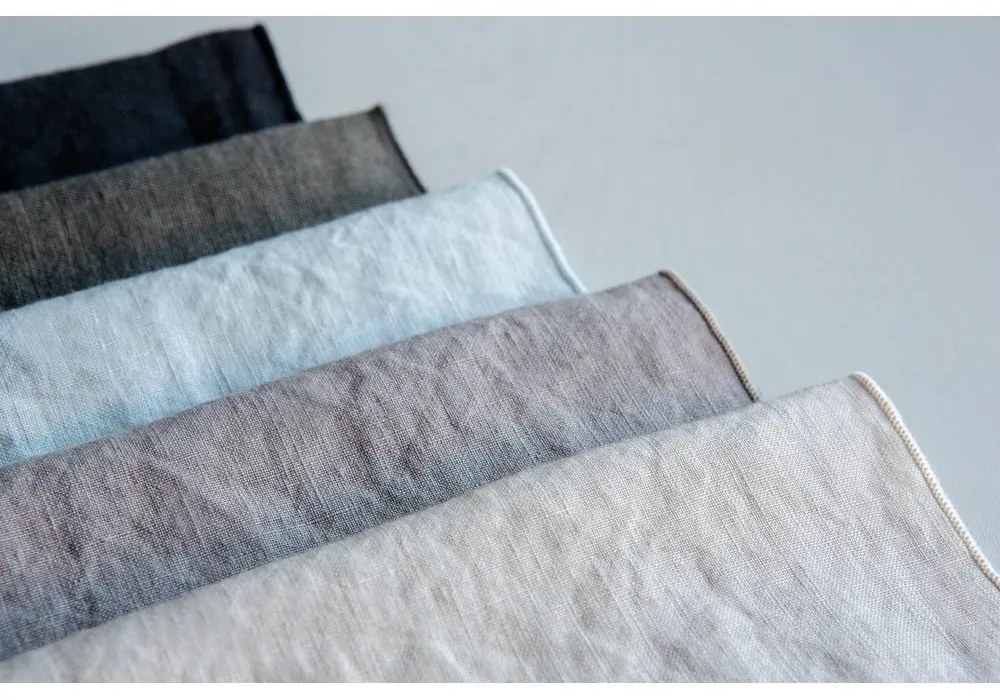 Fekete len szalvéta, 42 x 42 cm - Blomus