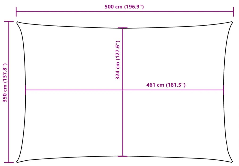vidaXL terrakotta téglalap alakú oxford-szövet napvitorla 3,5 x 5 m