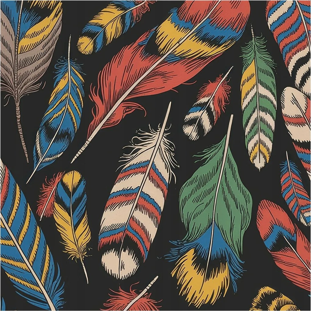 Dekoratív Fotótapéta Hálószobába Színes tollak 250x250 Ragasztó