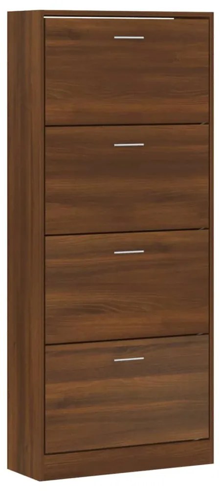 barna tölgy színű szerelt fa cipősszekrény 63x24x147 cm