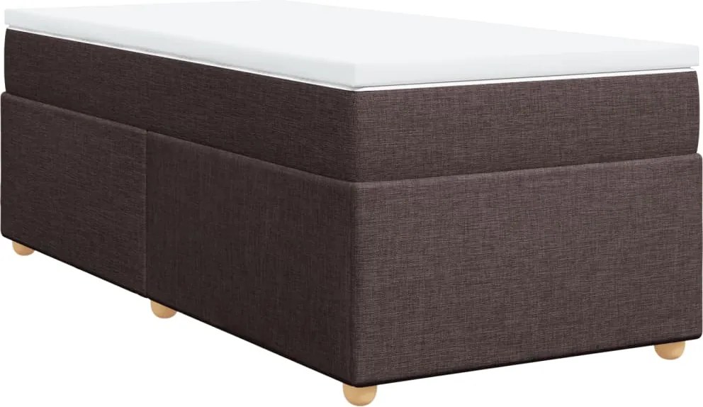 vidaXL sötétbarna szövet rugós ágy matraccal 90 x 200 cm