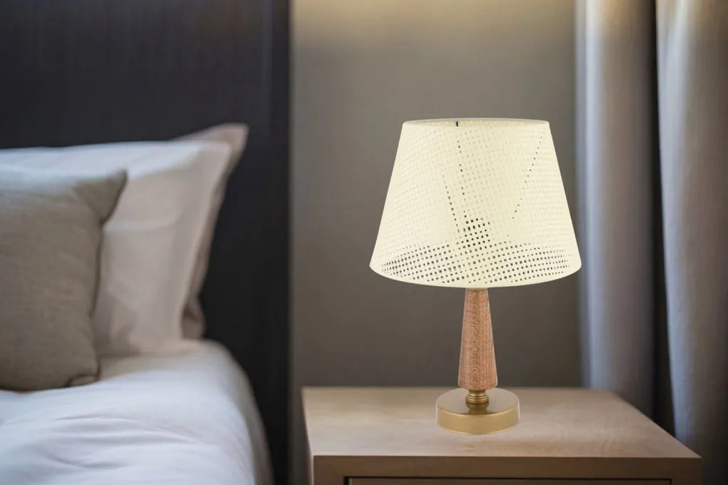 Fém éjjeli lámpa, krém-barna, 20 cm – TR390FLH2718