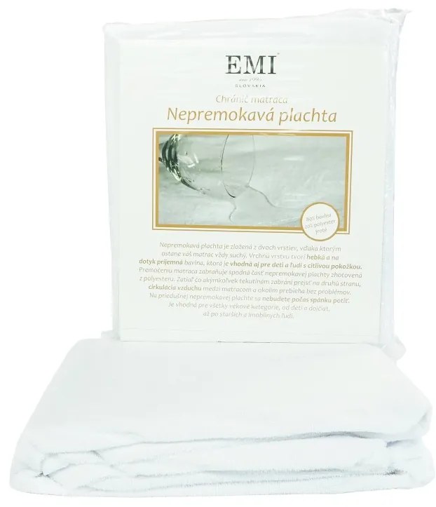 EMI fehér vízhatlan lepedő a sarkakon gumiszalaggal, Gyerek lepedő 60x120