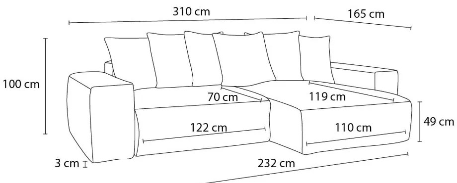 Terrakotta színű kordbársony kinyitható-tárolóhelyes sarokkanapé Voltaire – Bobochic Paris