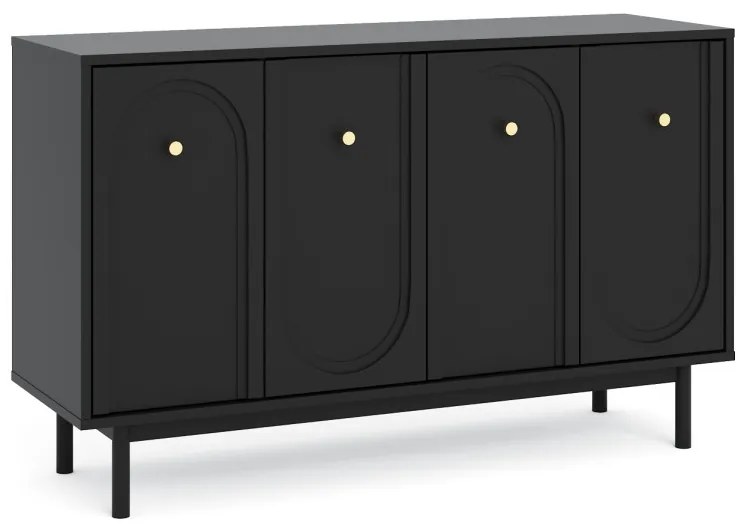Komód Fekete/Arany Színben. MAZOMA KOMODA 4D