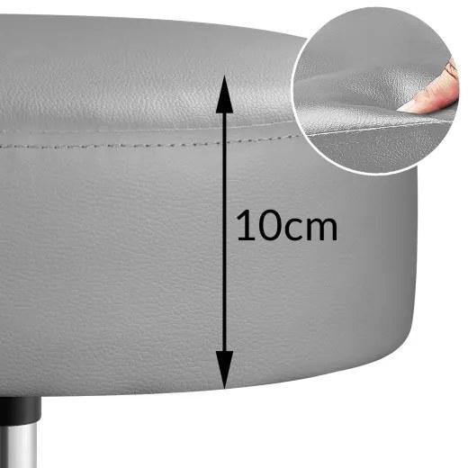 Casaria® Gurulós puff 50x51-65 cm - szürke