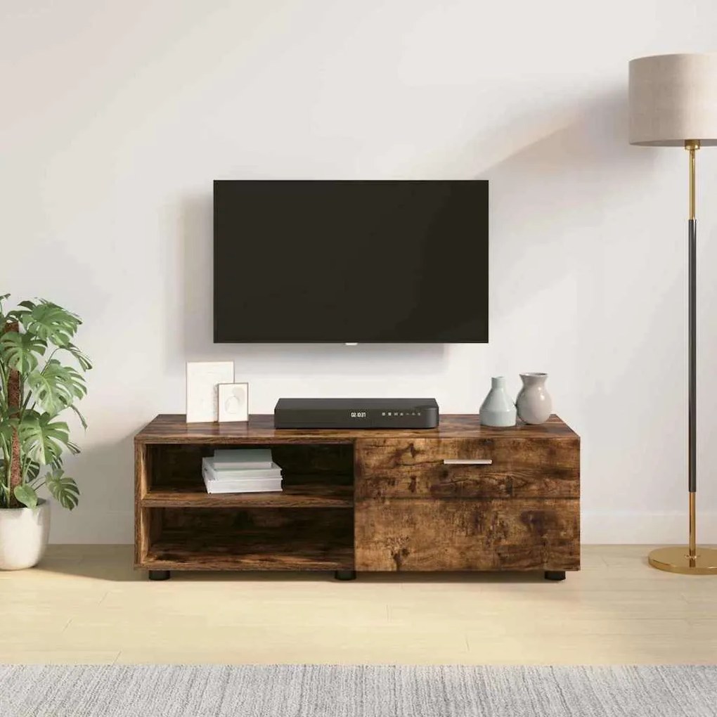 TV szekrény fiókkal Füstölt tölgy 100.5 x 39 x 30 cm Faanyag