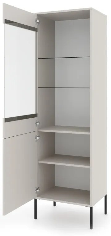 ISEO IS04 2 ajtós vitrines szekrény kasmír / fekete / arany kivitelben