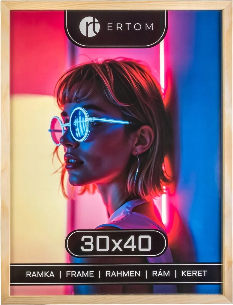 Fa képkeret 30x40 természetes modern felakasztható