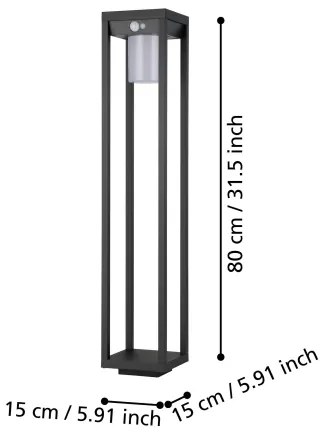 Eglo 900805 - LED Napelemes lámpa érzékelővel MARTANO LED/3,7W/3,7V 2000 mAh IP44