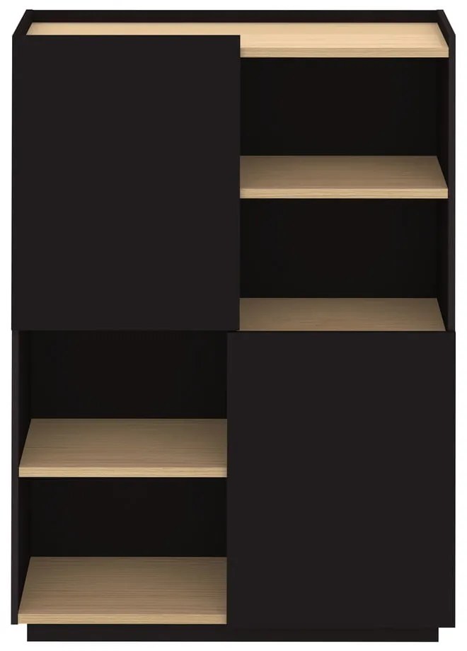 Fekete matt könyvespolc 100x147 cm Nina - TemaHome