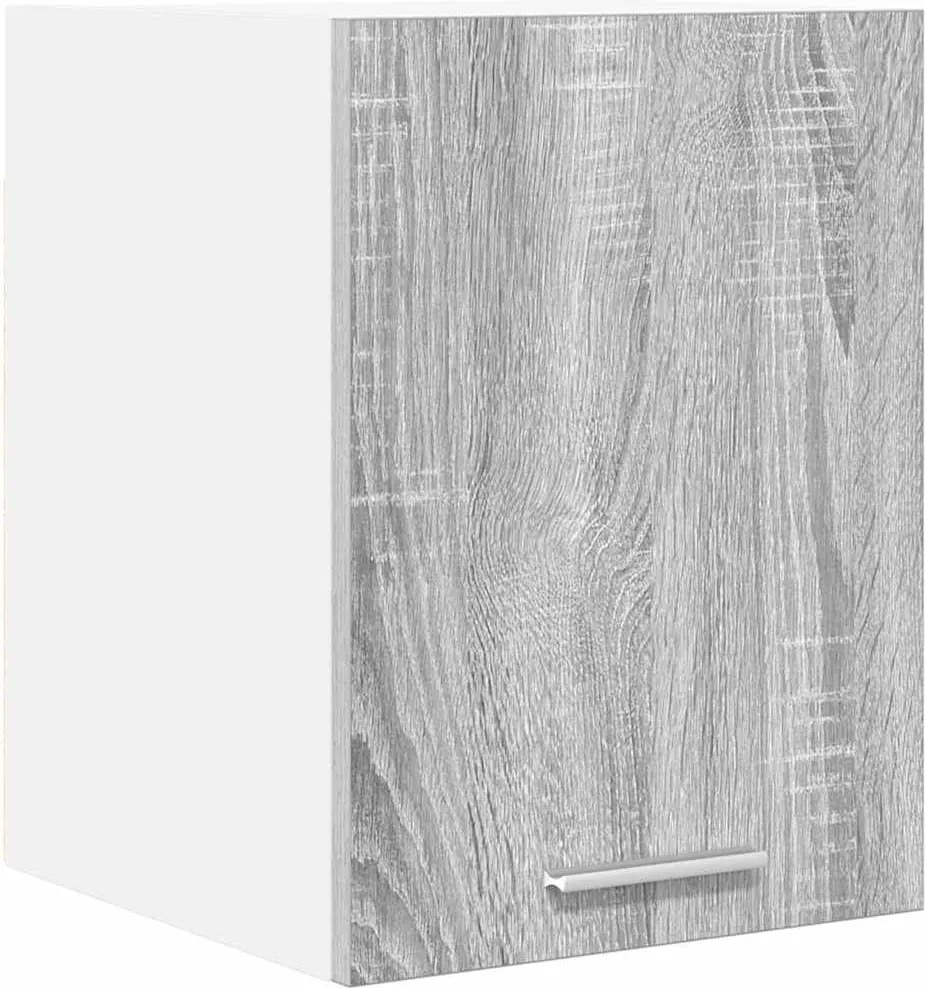 vidaXL Függő szekrény Szürke Sonoma és fehér 30 x 31 x 40 cm Faanyag