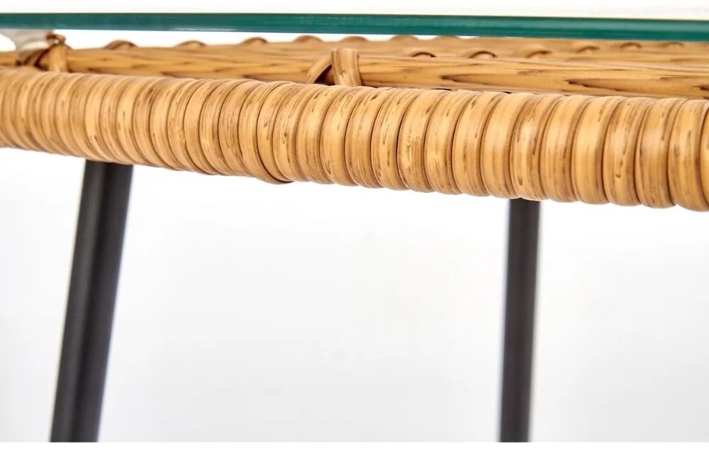 Indira dohányzóasztal, rattan / fekete