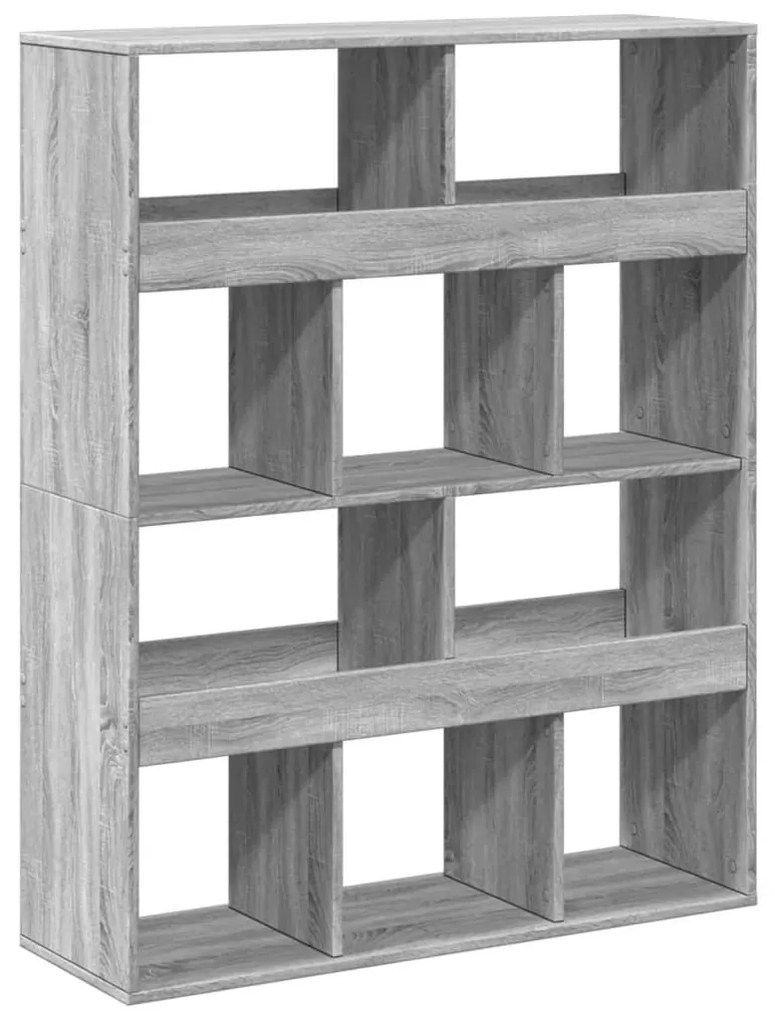 szürke sonoma színű szerelt fa könyvespolc 100 x 33 x 125,5 cm