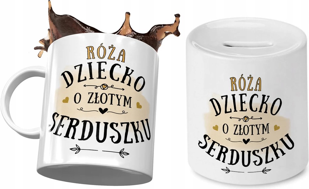 Rózsa Bögre Persely Szett Gyerekeknek Nyomtatott Fotóval