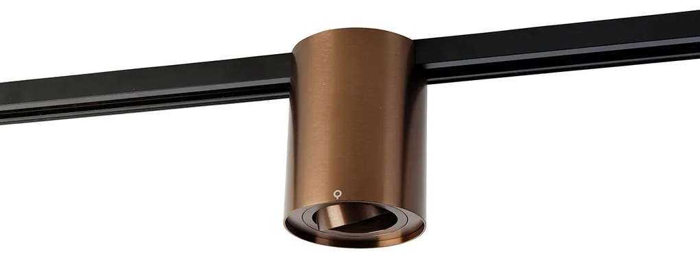 Modern 1 fázisú sínspotlámpa sötét bronz - Iconic Rondoo Up