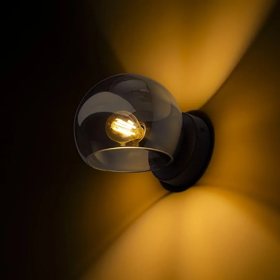 RENDL SOLARIS felületre szerelhető füstös üveg/fekete 230V LED E14 7W