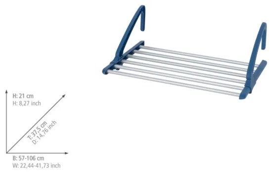 WENKO 63005800 - Ruhaszárító 37,5x21 cm rozsdamentes acél/ezüst/kék