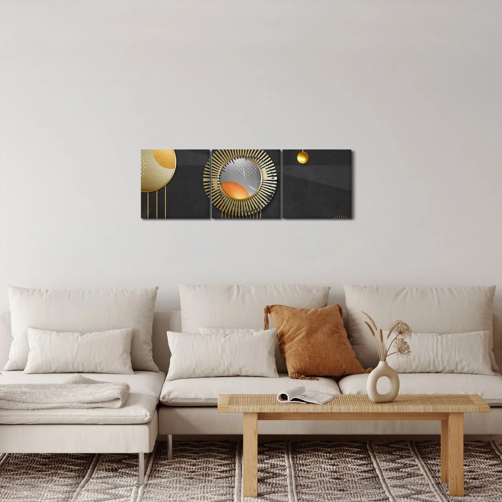 Kép - Absztrakció (órával) (90x30 cm)