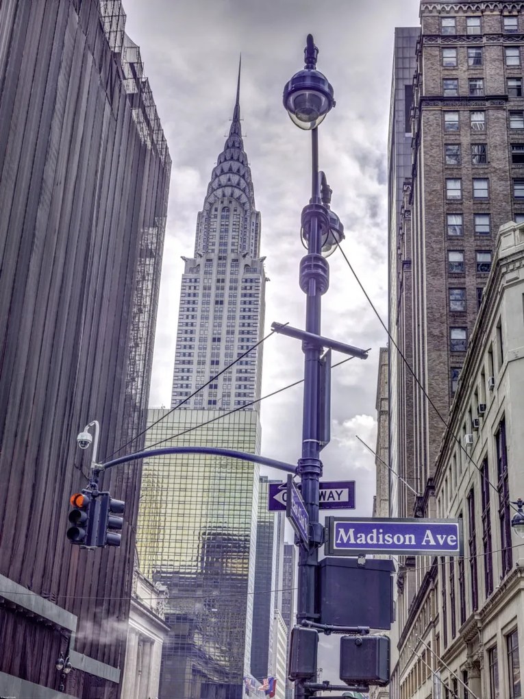 Poszter 60x80cm New York város alaprajza Chrysler épületével, Assaf Frank