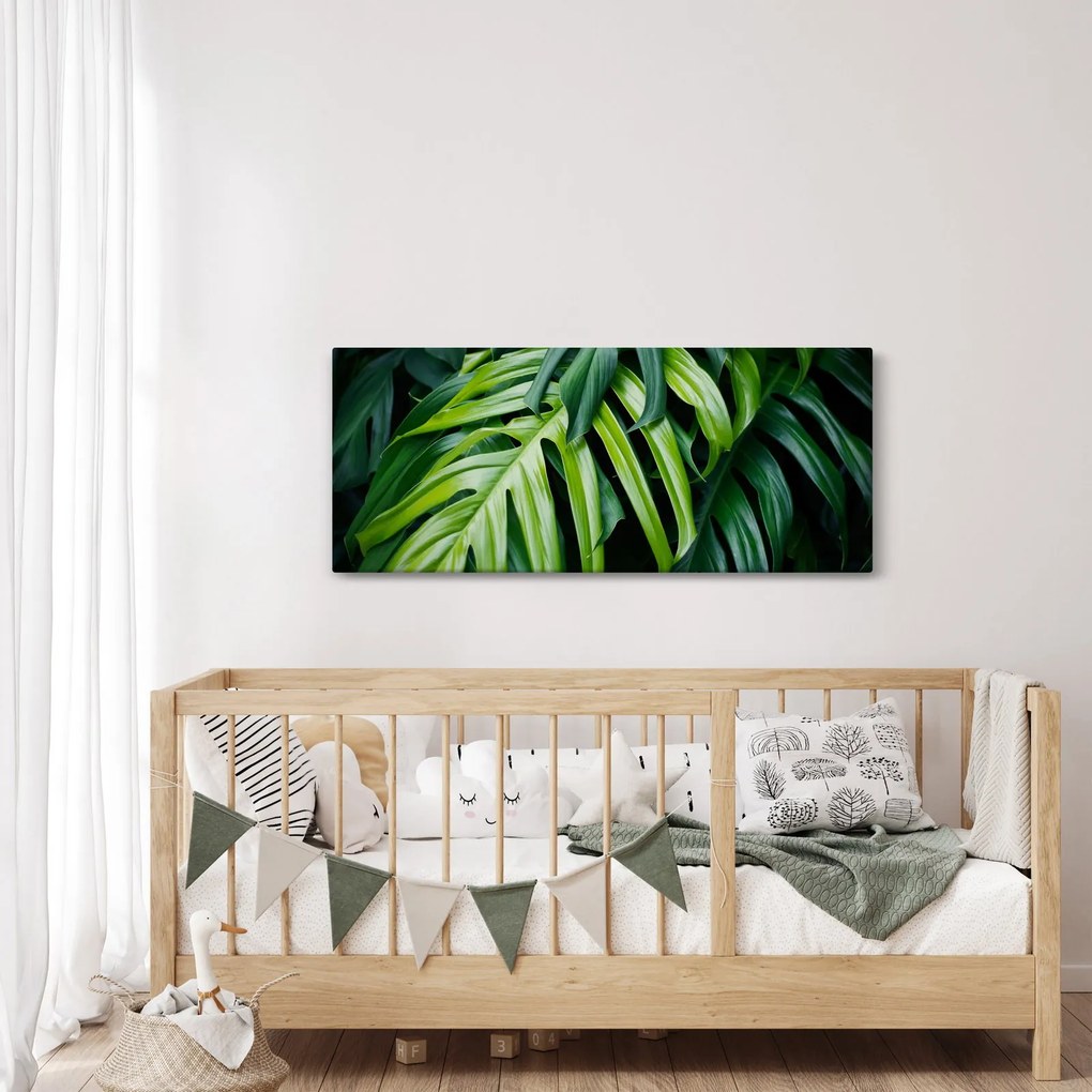 Kép - trópusi levelek (120x50 cm)